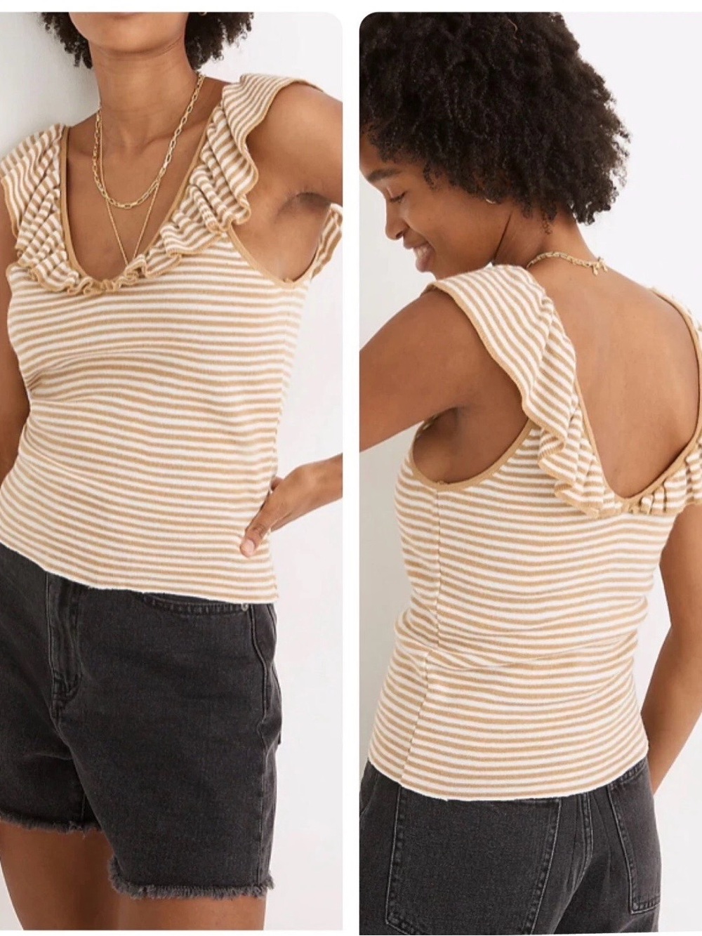 Madewell Belhaven Ruffle sweater tank